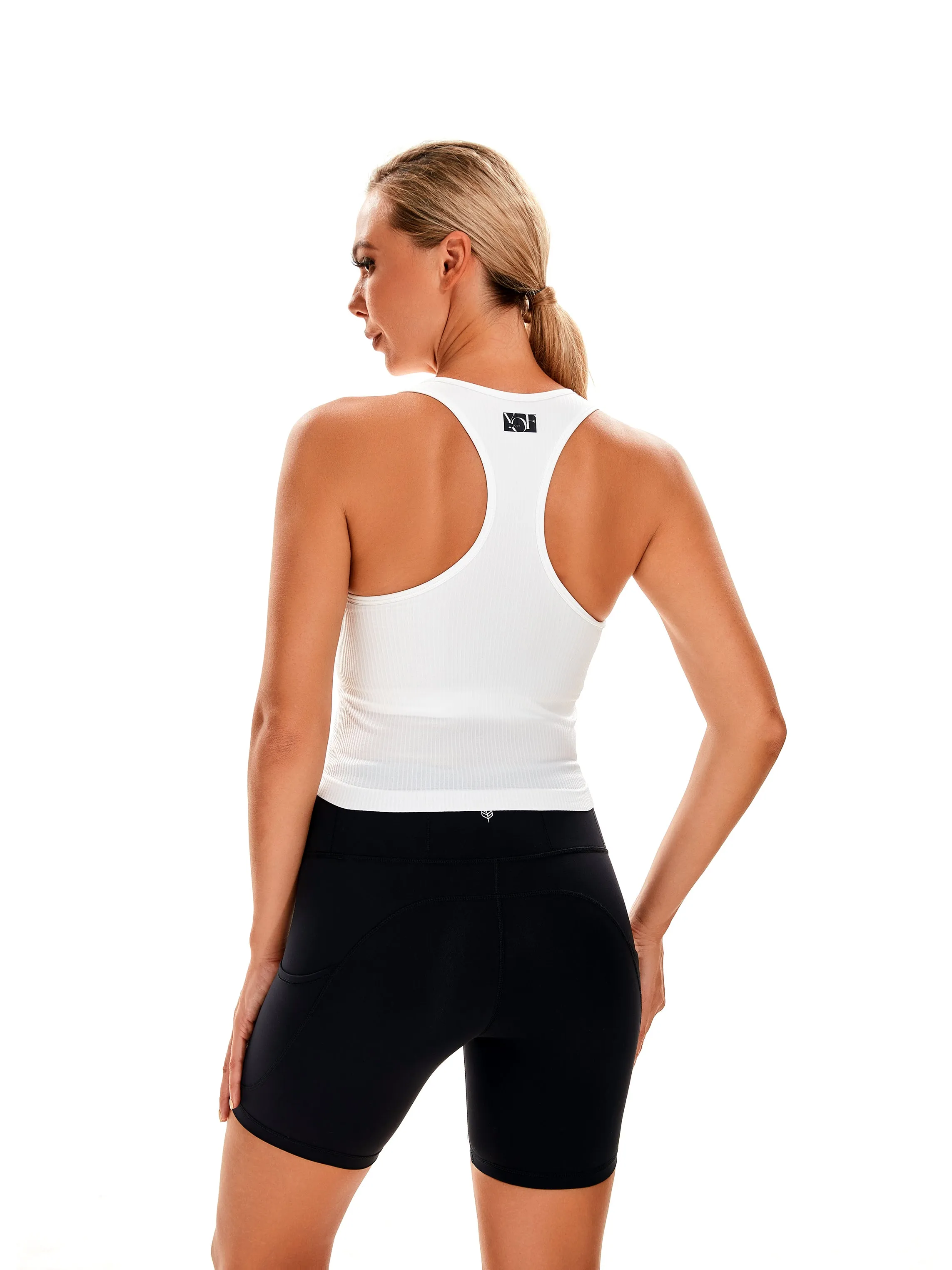 Essential Seamless Ribbed Tank Top with Built In Bra