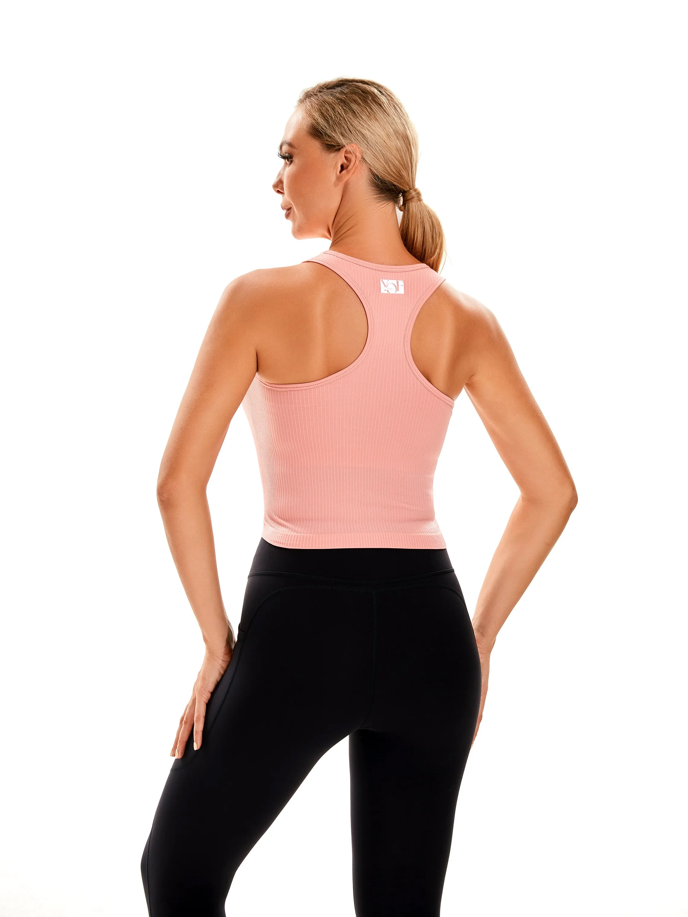 Essential Seamless Ribbed Tank Top with Built In Bra