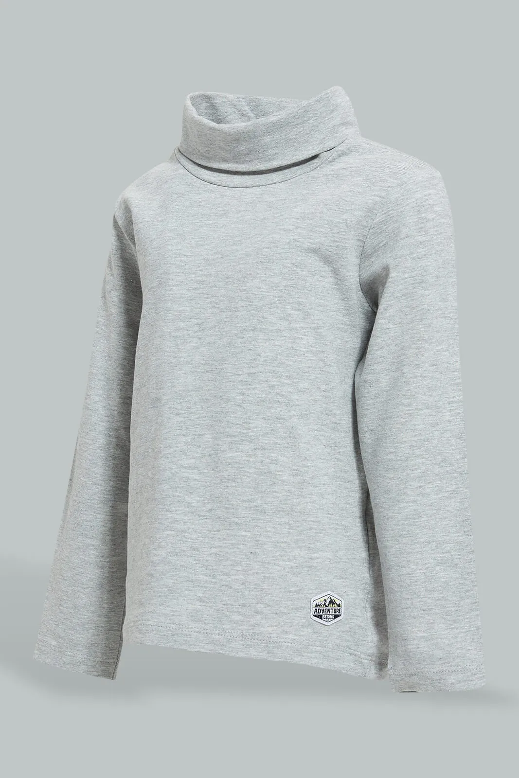 Grey Turtleneck T-Shirt