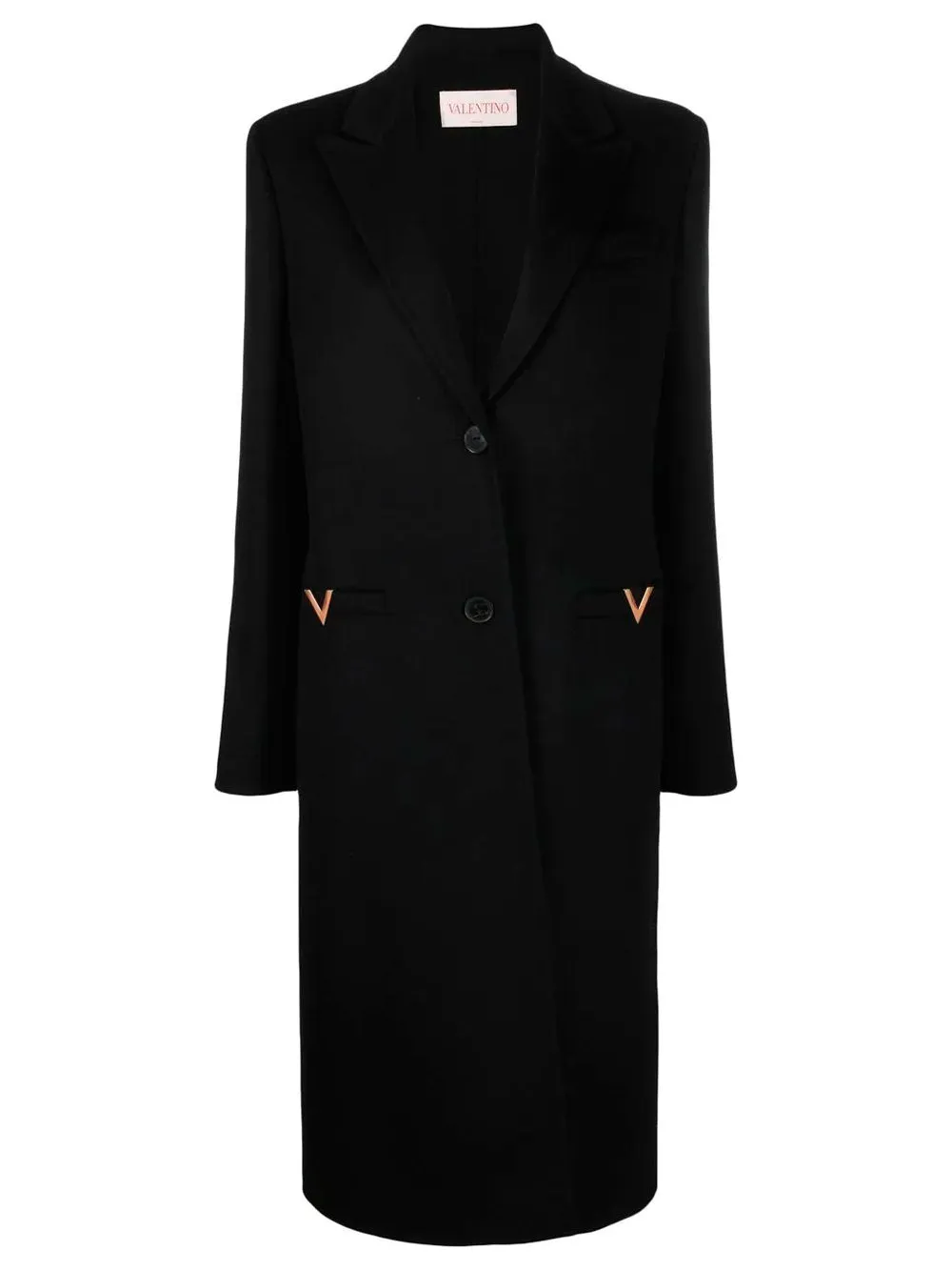Logo-plaque single-breasted coat