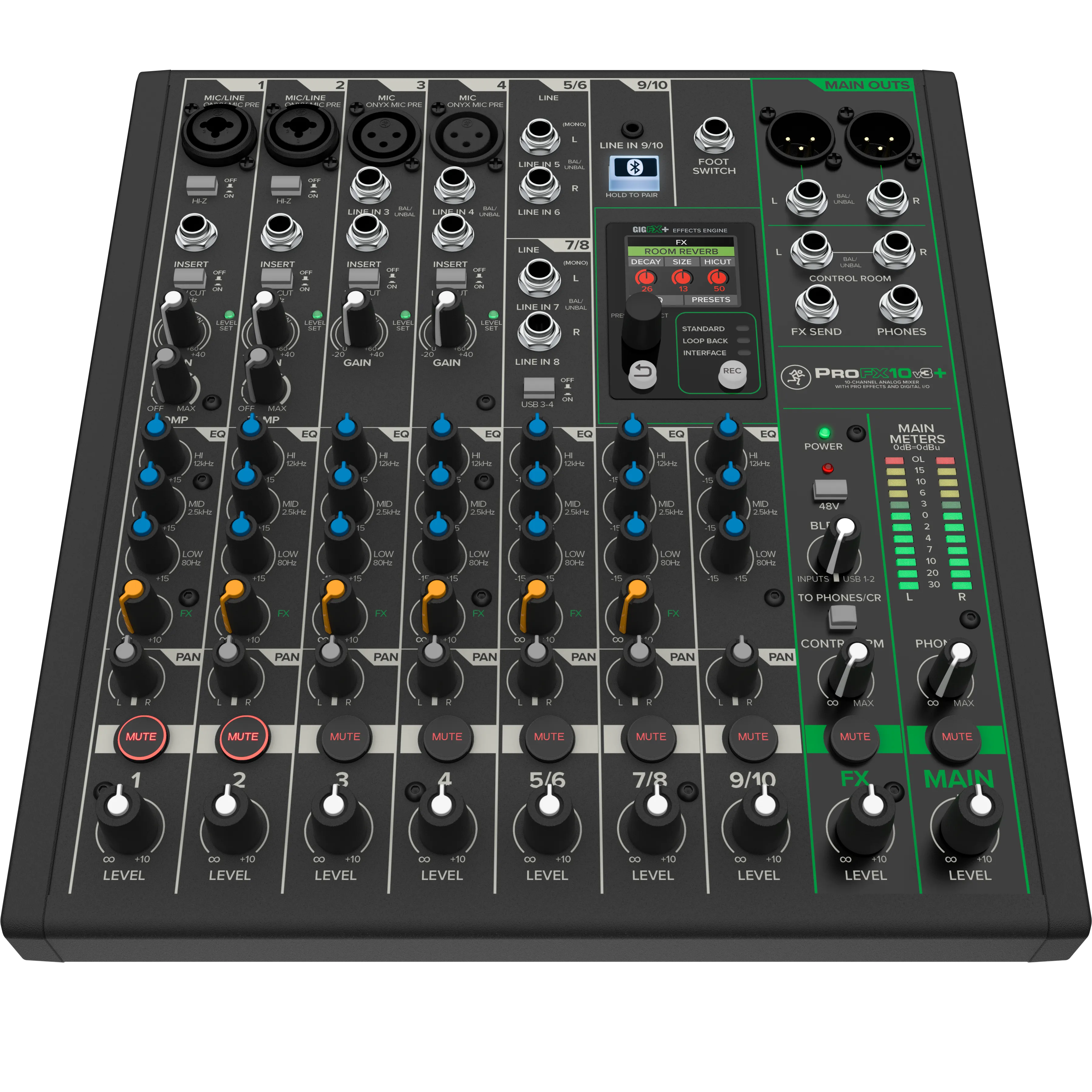 Mackie PROFX10V3  10-Channel Analog Mixer w/ Enhanced FX, USB Recording, and BT