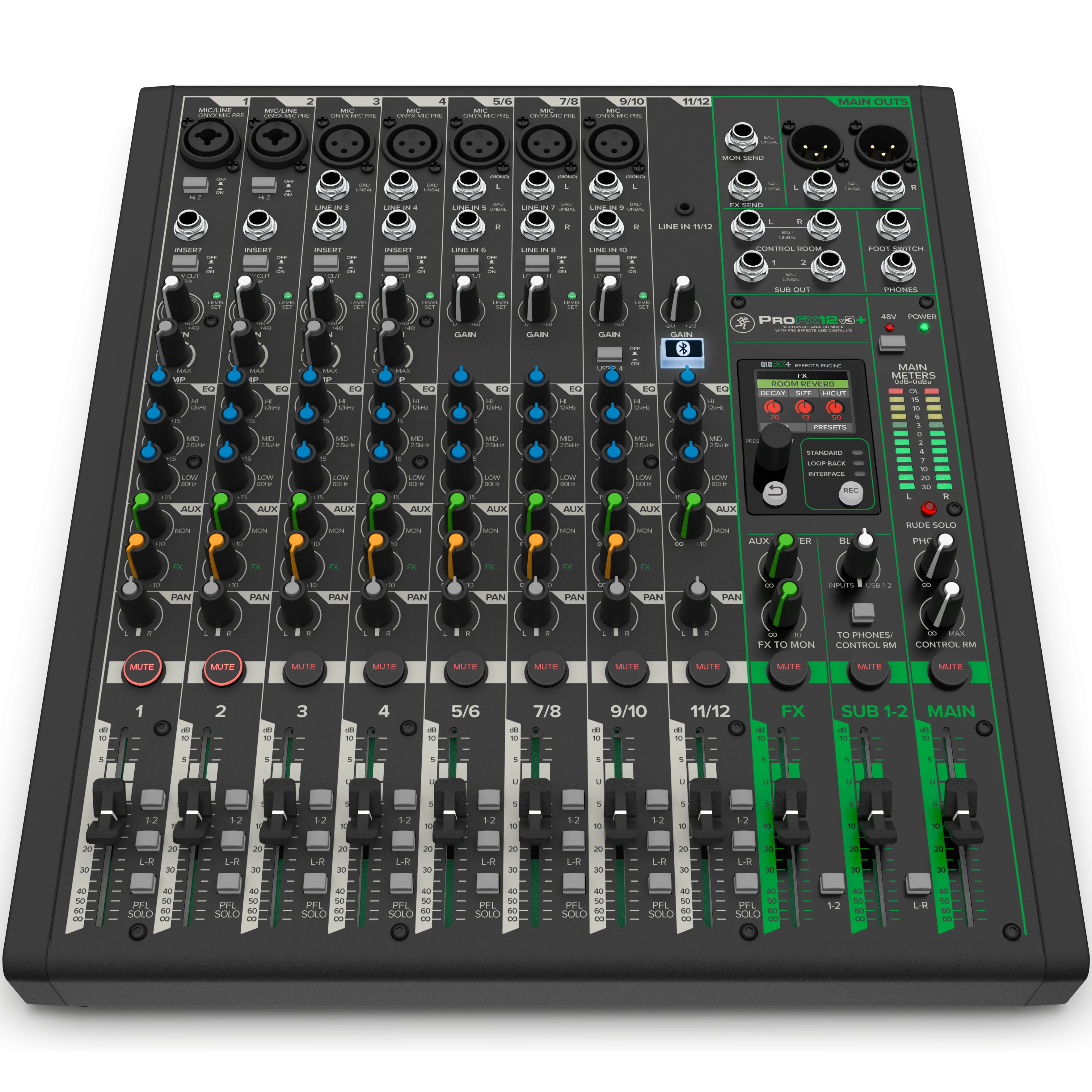 Mackie PROFX12V3  12-Channel Analog Mixer w/ Enhanced FX, USB Recording, and BT